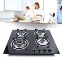 Four-burner built-in gas hob with a glass surface – Image 2