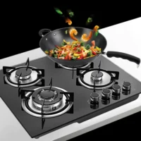 Four-burner built-in gas hob with a glass surface – Image 3