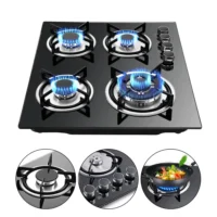 Four-burner built-in gas hob with a glass surface – Image 5