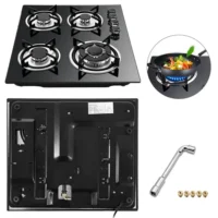 Four-burner built-in gas hob with a glass surface – Image 6