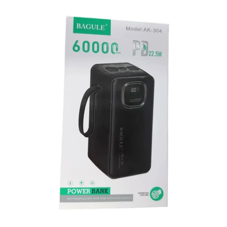 Power Bank BAGULE AK-304 60000mAh — Charge Rapide PD 22,5 W