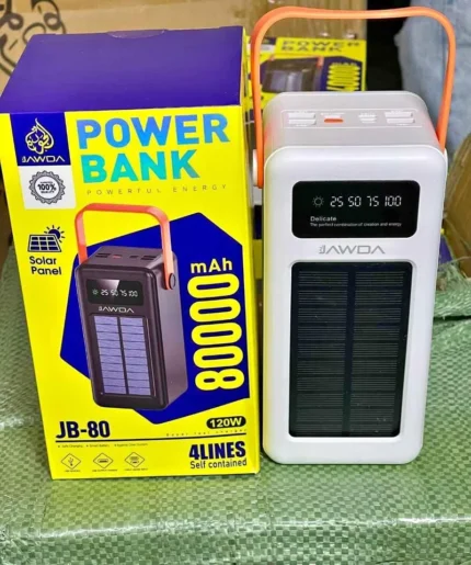 JAWDA JB-40 Batterie Externe Solaire 40 000 mAh — 120 W • 4 Ports • Écran LED • Recharge Solaire • Poignée Intégrée • Officiel
