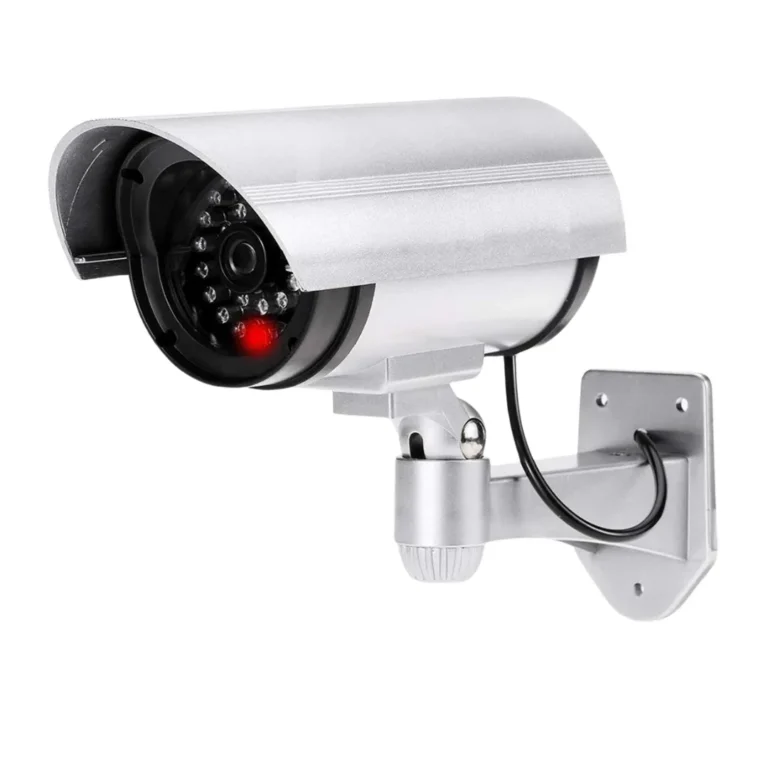 Caméra factice avec éclairage LED : dissuasion efficace contre les cambriolages et intrusions.