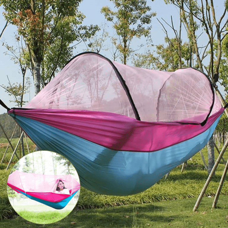 Hamac pliable double avec sac de transport pour détente en extérieur