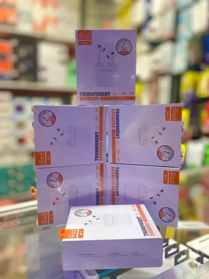 iRed Air 4 Écouteurs Sans Fil TWS — Design Transparent • 4 h d’Autonomie • Boîtier avec Batterie 180 h • Portée Bluetooth 10 m • Produit Officiel