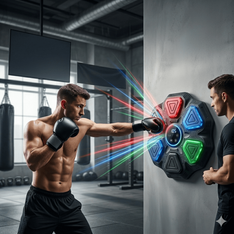 Machine de boxe musicale murale intelligente avec cible interactive et sac de frappe pour adultes et enfants