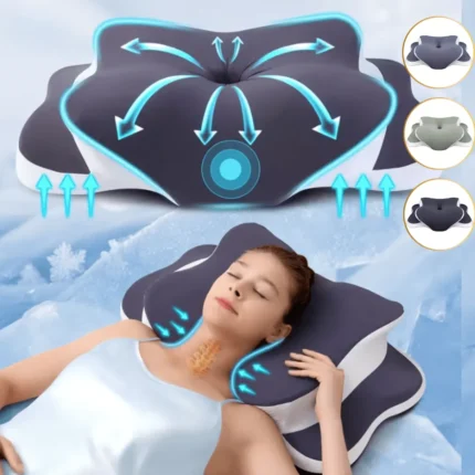 Oreiller cervical en mousse à mémoire de forme – ergonomique pour confort et soutien optimal du cou (colleur aléatoire)