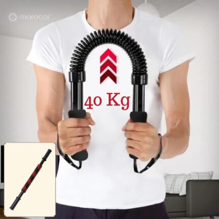 Power Twister - 40 kg de Résistance, Extensible, Flexible, Barre en Acier - Barre à Ressort, Appareil Bras