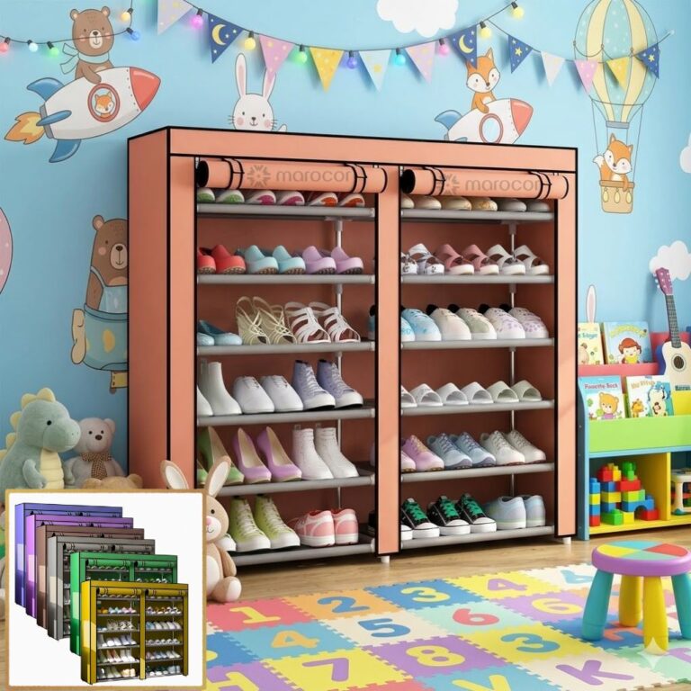 Range-chaussures moderne avec housse en tissu zippée - Protège vos chaussures de la poussière et des rayons UV