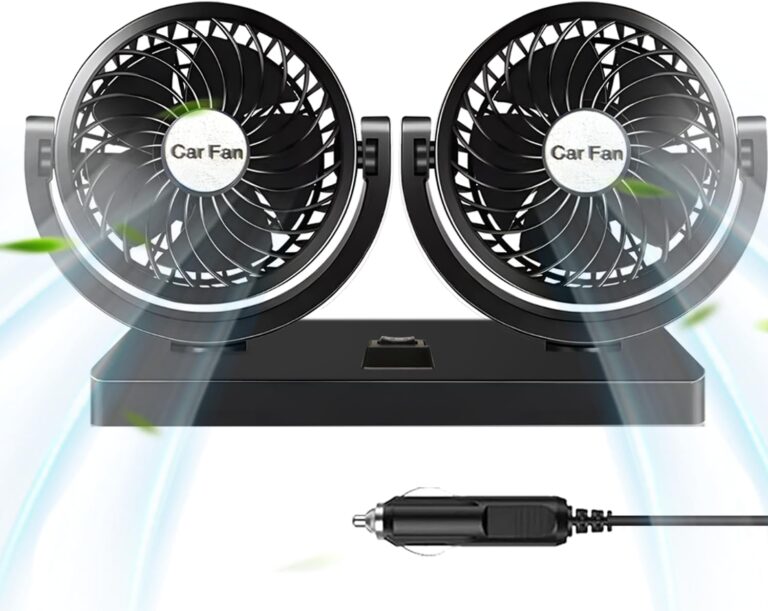 Ventilateur double tête 12V pour voiture – Fraîcheur discrète et performance optimale